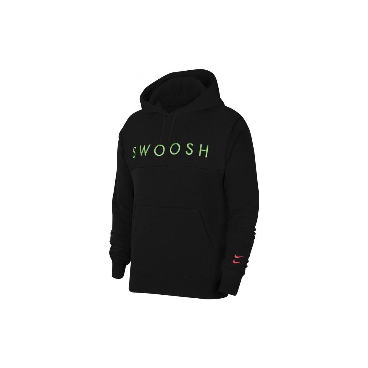 Nike Sportswear Swoosh Logo Hoodie Black Green Men s CZ5569-011 S