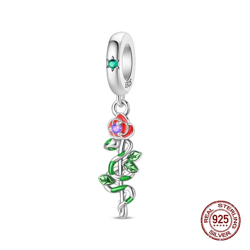 New In Original Charms Copper Sweet Pink Robot Charm Beads Fits 3Mm Original Bracelets For Womens Diy Fine Jewelry Gift