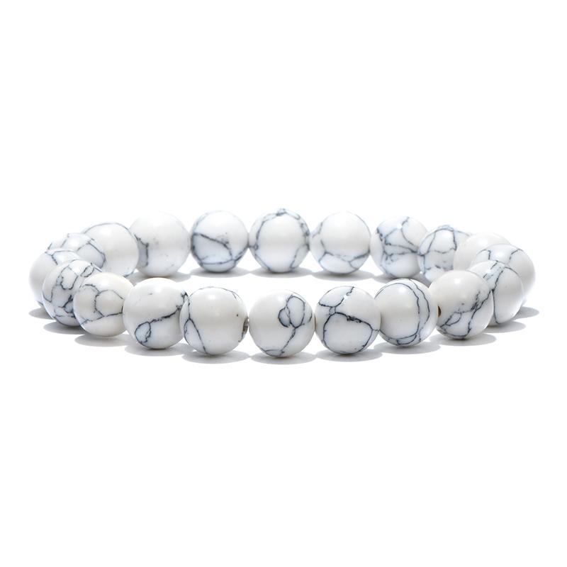 New Simple Style 8mm Gemstone Stretch Beaded Bracelet Men Women Natural Tiger Eyes Lava Onyx Stone Hand Accessories Pulseria
