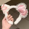 Cute Hair Bands Autumn Winter Plush Headbands Hair Clips Princess Girls' Headwear Lace Big Pink Bow Hair Accessories