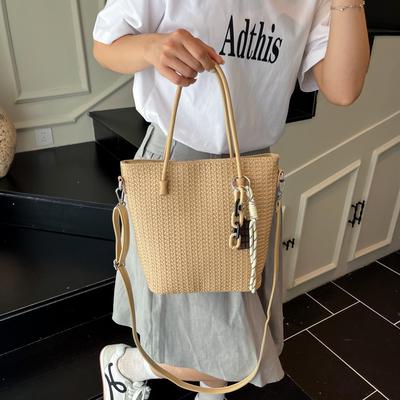 Retro Handbag Small Bag Women's Bag 2025 New Woven Bucket Bag Simple Shoulder Crossbody