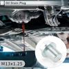 1 Set Universal Oil Drain Plug Anti Leakage 0.96" Height Oil Pan Drain Bolt Screw Thread Repair with Gasket Silver Tone Steel Aluminum M13x1.25