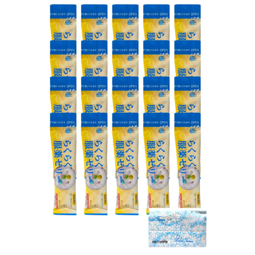 

Ryukakusan Easy-to-Swallow Jelly Sticks, 25g x 20 Sticks, Includes Original Pocket Tissues