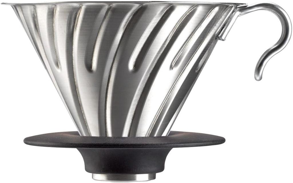 Hario V60 Metal Dripper Dishwasher Safe Silver 1 4 Cups Vdmr 02 Hsv
