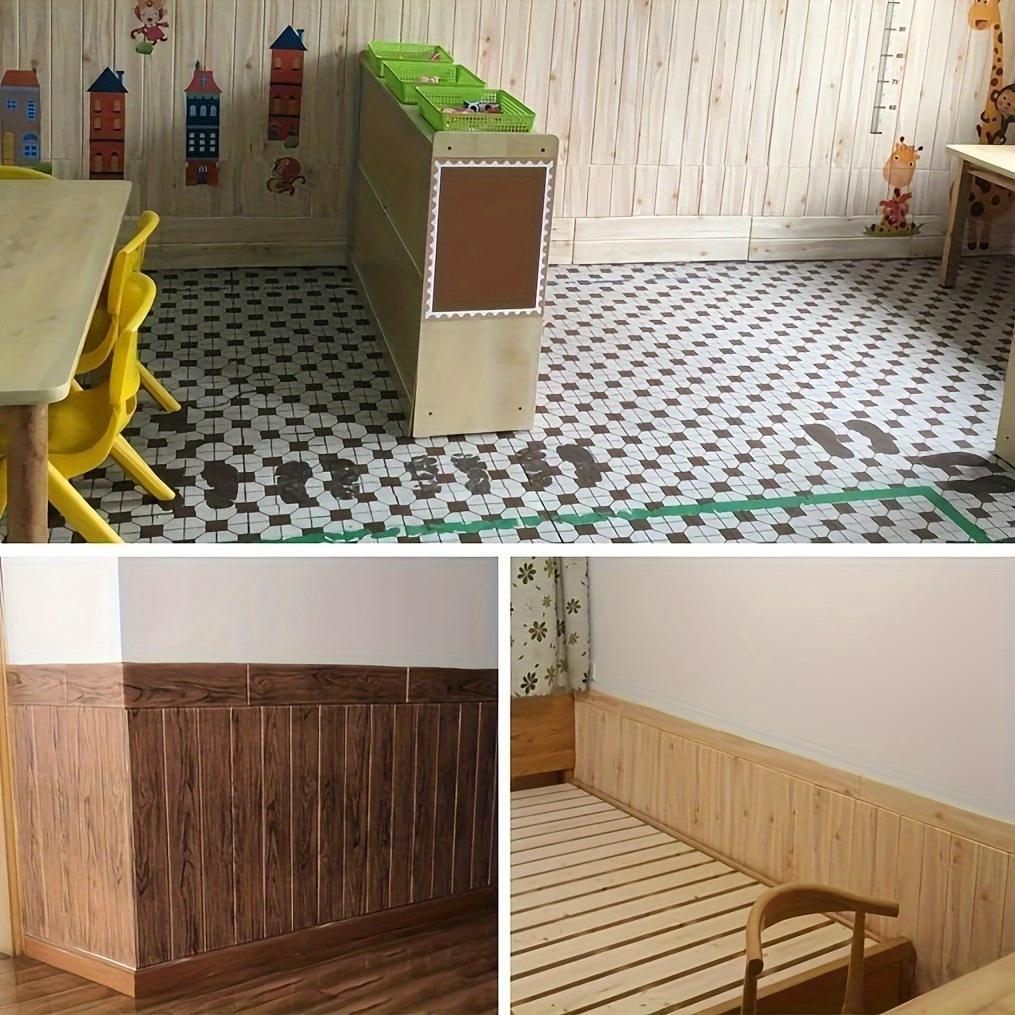 20 Pcs 3D Wood Grain Self-Adhesive PVC Wall Sticker  Waterproof  Stain Resistant  Washable  Collision Resistant Waterproof and Moisture-proof