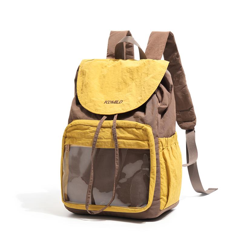 Drawstring Backpack Multi-purpose Travel Backpack Color Contrast Student Schoolbag