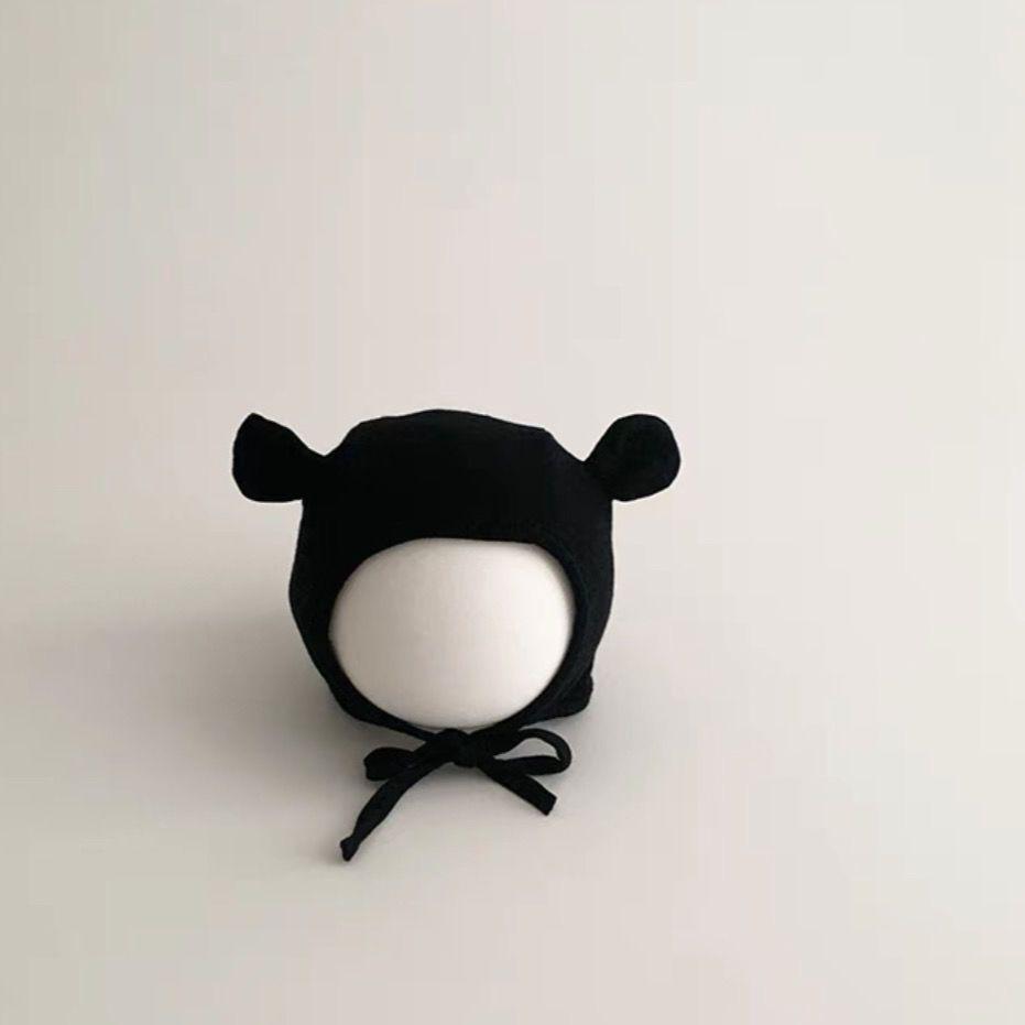 Newborn Pure Cotton Ear Protection Pullover Hat with Lace-up - Cute & Adorable for Spring & Autumn