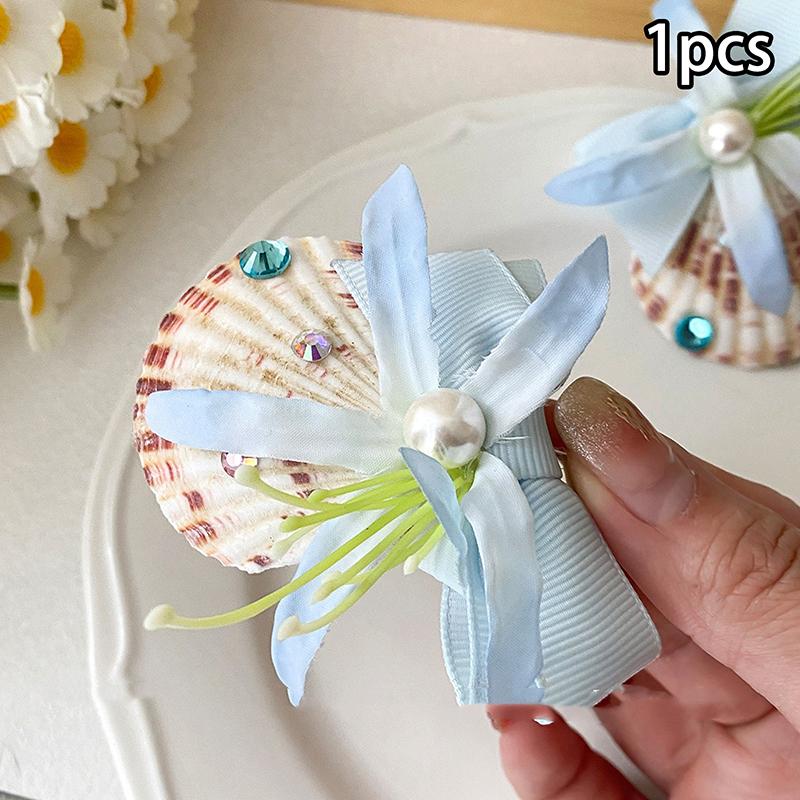 Y2K Blue Starfish Hairpin Summer Beach Vacation Hair Clip  Sweet Bangs Clip Girls Women Hair Accessories