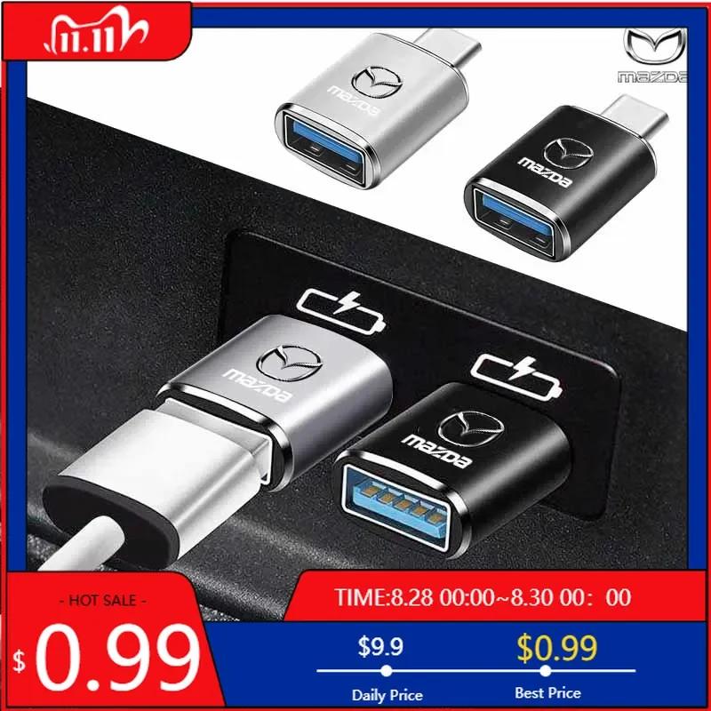 2025 Hot Car Type-C Turn USB3.0 Adapter Auto Converter Interior Parts For Mazda CX3 2 323 CX5 CX30 2015 Atenza 3 GJ MX3 RX7 Axel