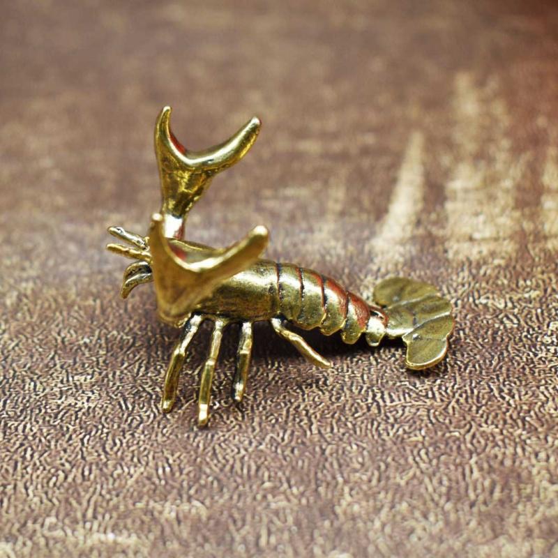 Brass Weightlifting Dragonfly Ornament Vintage Pure Copper Holder Pen Rest Study Desk Decoration Craft