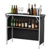 VEVOR Folding Portable Bar Table, 1100 x 385 x 885 mm, with Carry Bag, Storage Shelf, and Detachable Skirt, Quick and Easy Setup