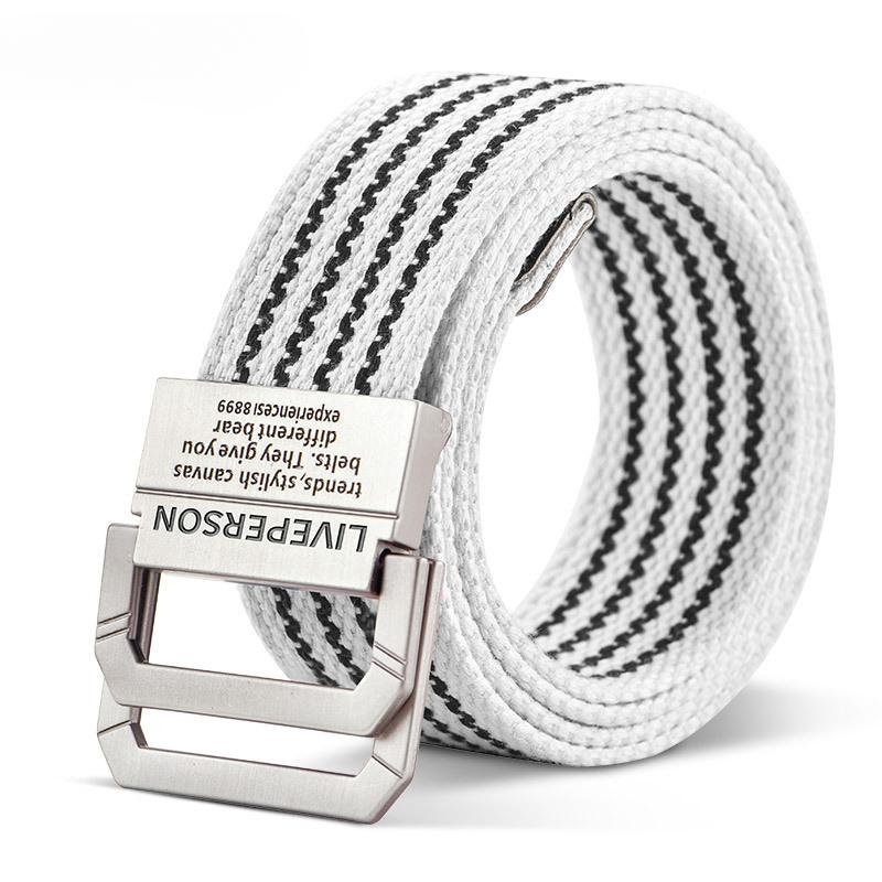 

Полосатый ремень из холста, мужская мода, повседневный, роскошный дизайн, деловые джинсы, аксессуары, охотничий, тактический, трендовый, молодежный, нейлоновый ремень, новый 130cm белый