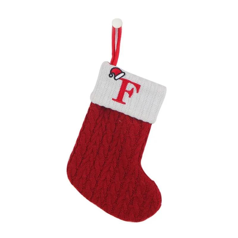 Christmas Socks Pendant Embroidered Children's Candy Bag Letter Christmas Socks Gift Bag Holiday Supplies Christmas Decoration