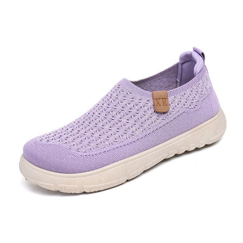 New old Beijing cloth shoes breathable and comfortable women's shoes non-slip one-pedal mesh breathable flat-soled single shoes