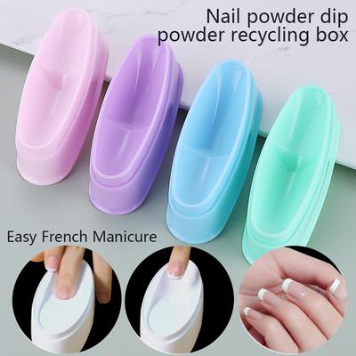 Nail Powder Glitter Dust Dipping Tray Storage Box Nail Art Powder Container French Tray Manicure Accessory Nail Supplies