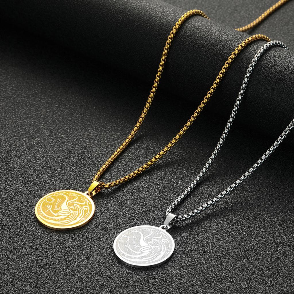 Kinitial New March Head Dragon Necklace Balerion, Meraxes and Vhagar Pendants Aegon Dragon Pendant Targaryen Dragon Necklace