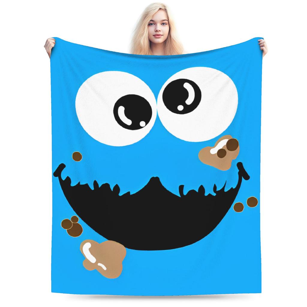 Cookie Monsters Cartoon  Blanket Fleece Decoration Sesame Street SesameStreet Soft Throw Blanket for Sofa Car Plush Thin Quilt