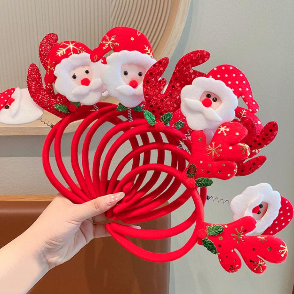 5PCS Santa's Hat Christmas Hair Hoop Snowman New Year Hairband Cute 2025 Headband  Prom Props