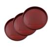 Wooden Tray 7 Inch Cloth Covered Negoro Round 3 Piece Set X 2cm Current Model J-kitchens 21