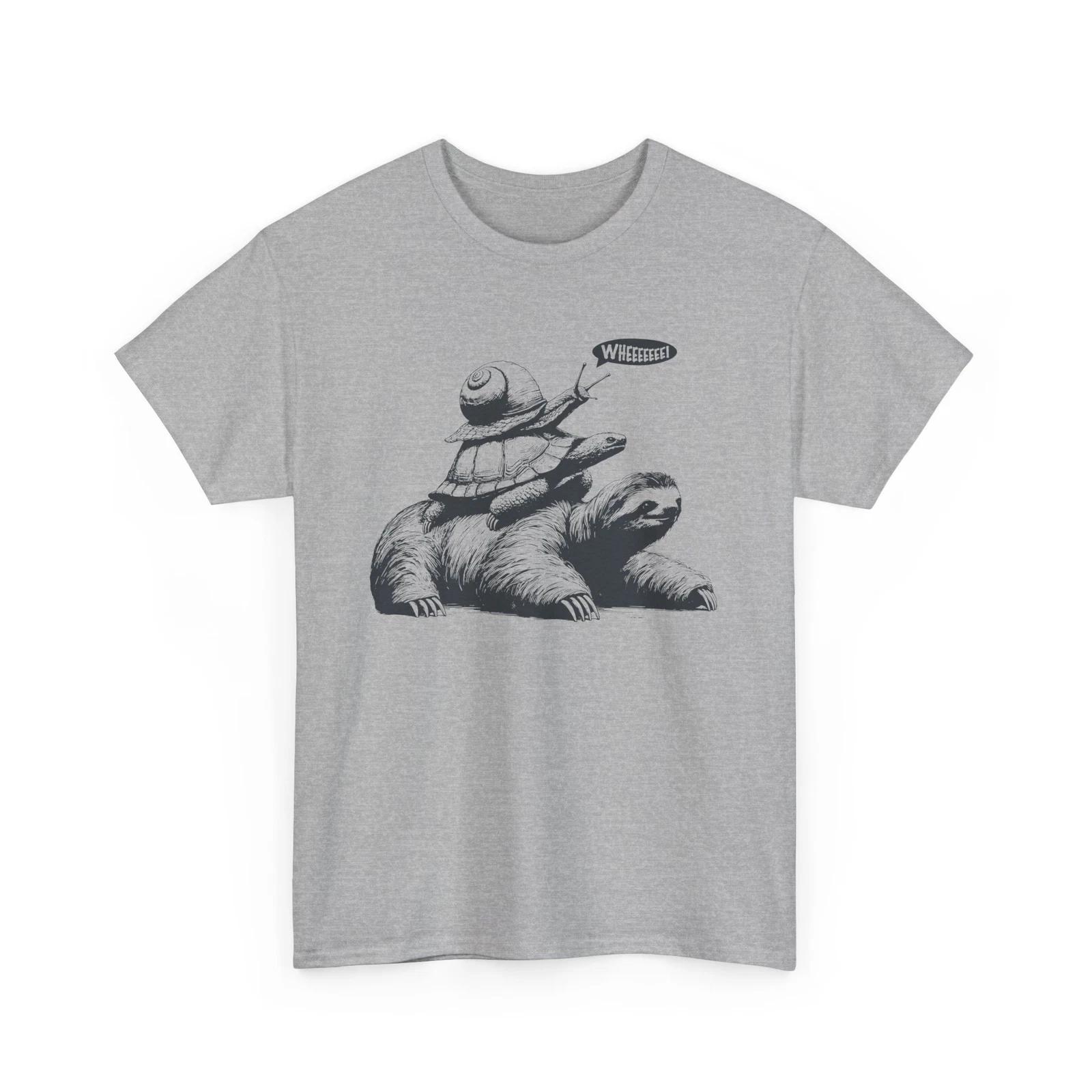 Turtle Adventure T-Shirt | Sloth Turtle Snail Piggyback Animal Shirt M