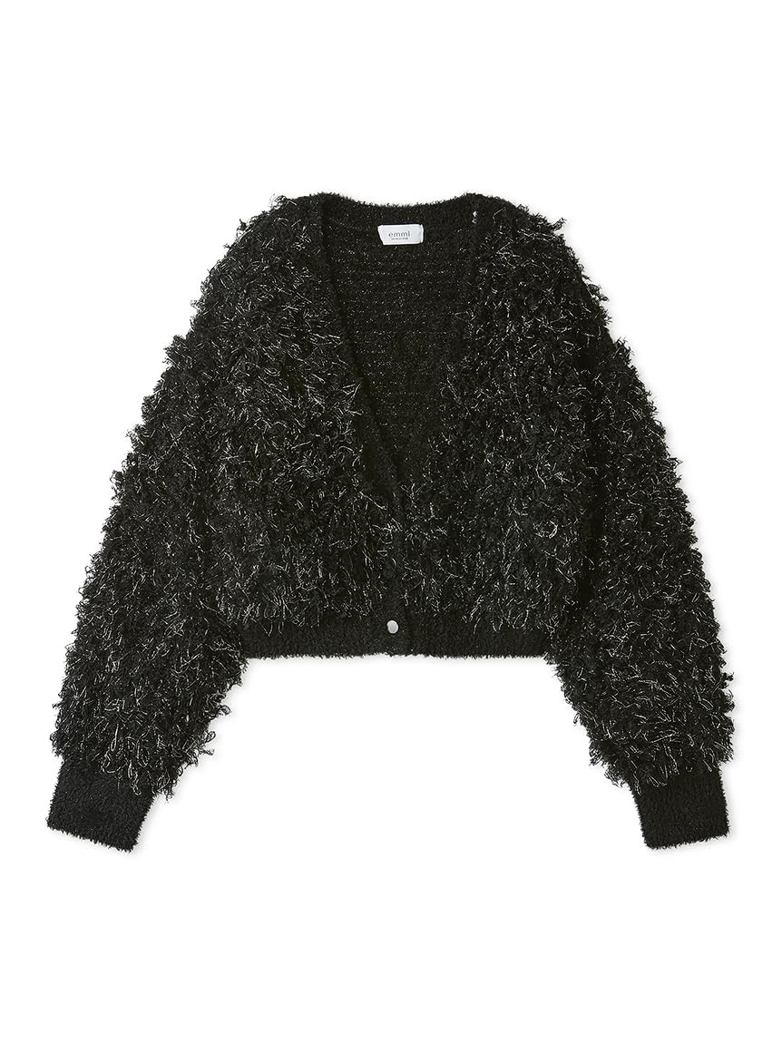 

Emi Lame Fringe Knit Black Women s Cardigan, 13WND245034, чёрный
