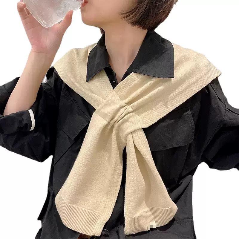 Dongdaemun Damski Dzianinowy Szal Szalik - Wszechstronny Bezrękawnik Kardigan na Jesień/Zimę