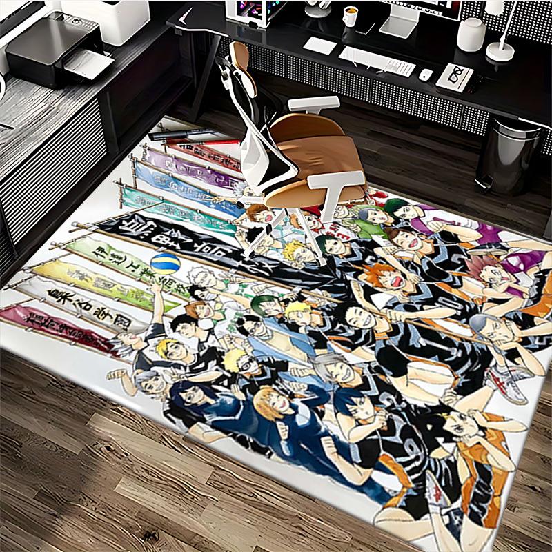 1pc Haikyuu!! Karasuno High School Volleyball Team Chair Mat, Office Desk Pad, Non-Slip Carpet for Home Decor, Seasonal Gift, Suitable for Office, Liv