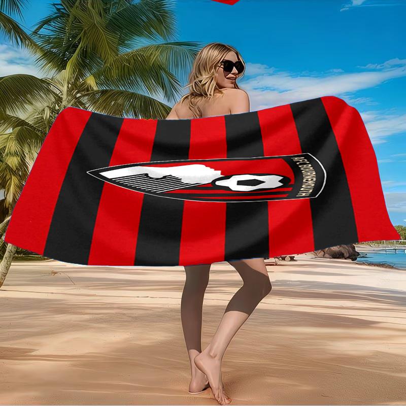 Afc Bournemouth Crest Beach Towel Microfiber Beach Towel, Lightweight and Quick-Dry, for Summer Travel, Swimming Pool Fan Birthday Gift