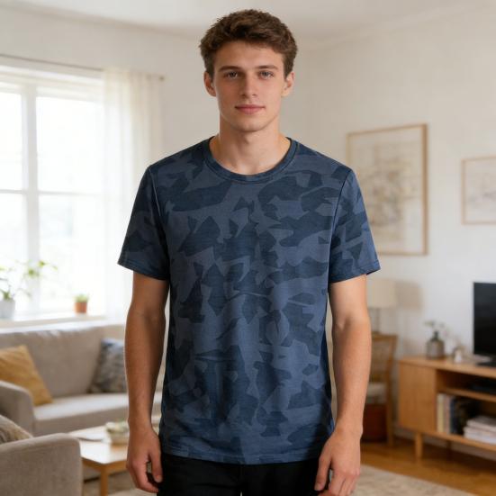 T-shirt Homme Col Rond Manches Courtes Coupe Regular T-shirt Séchage Rapide Extensible Hauts Décontractés Streetwear