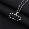 Stainless Steel Puerto Rican Heart Pendant Necklace for Men and Women
