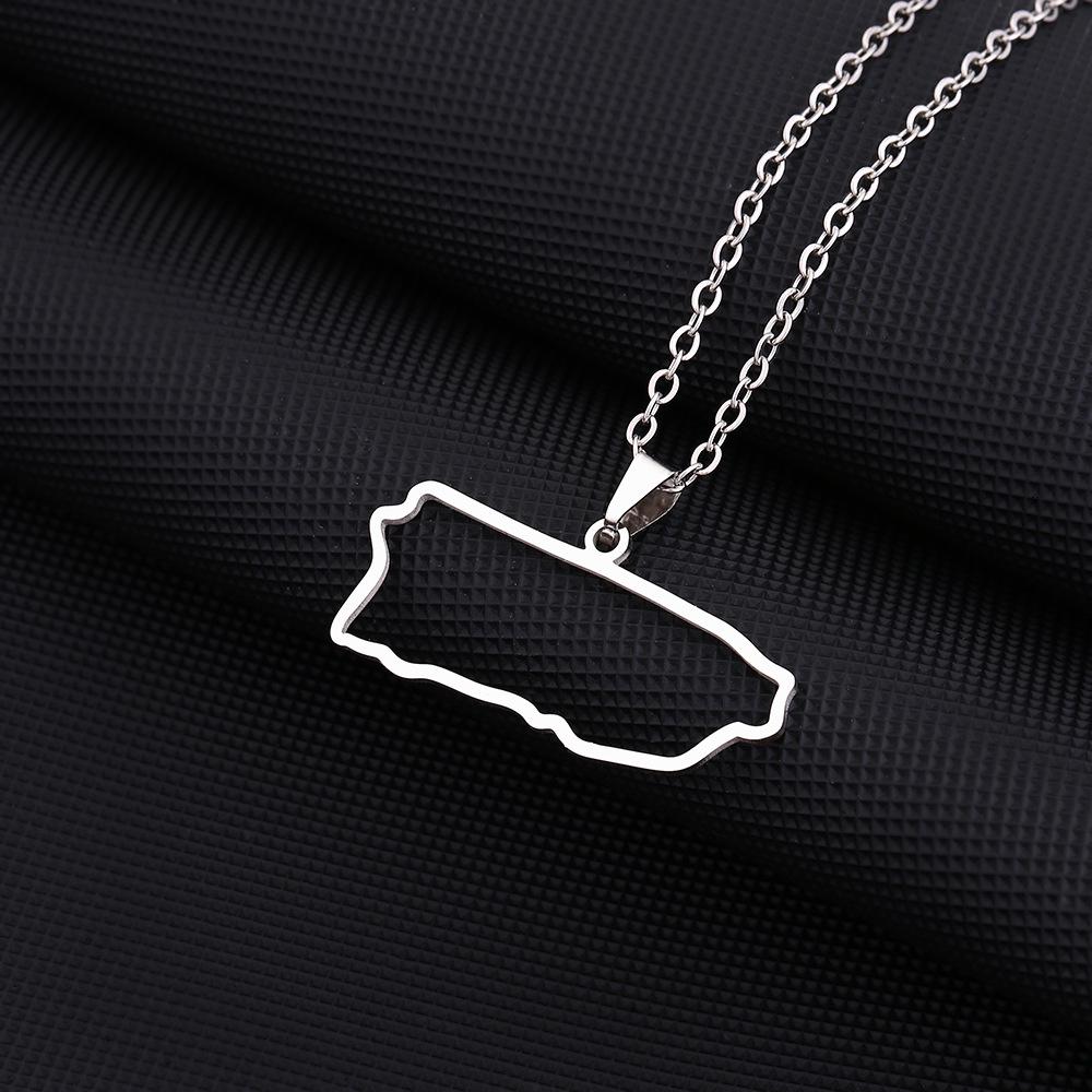 

Европейское и американское ожерелье-подвеска в виде пуэрториканского сердца из нержавеющей стали - Унисекс украшение