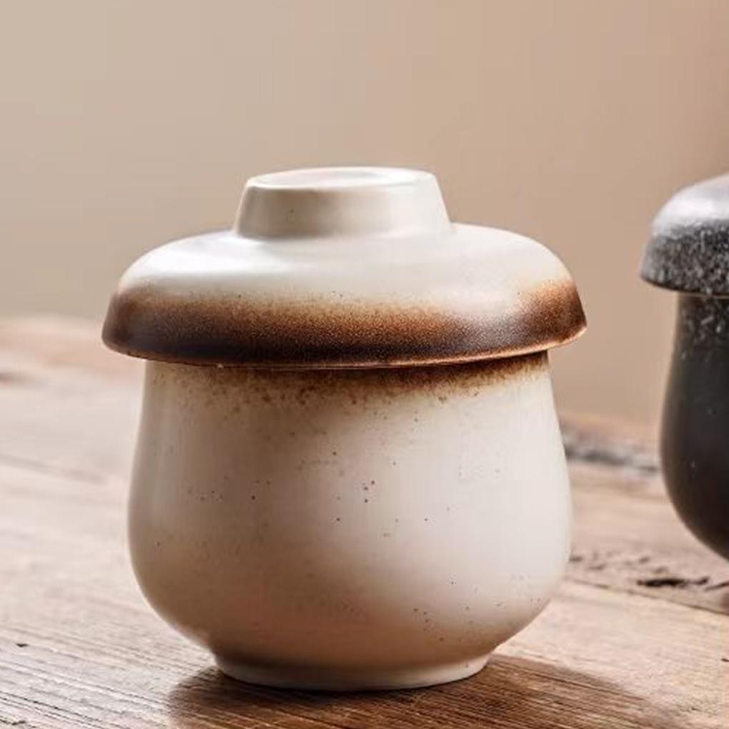 Neuer Suppentopf im japanischen Stil Keramik-Schmortopf mit Deckel Löffel-Set Haushalt Reis-Schüssel Wasserfest Schmoren Restaurant Dessertschale