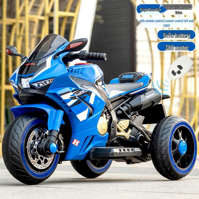 Electric Ride-On Tricycle for Kids with Remote Control, Dual Drive, Rechargeable Battery, Suitable for Boys and Girls.