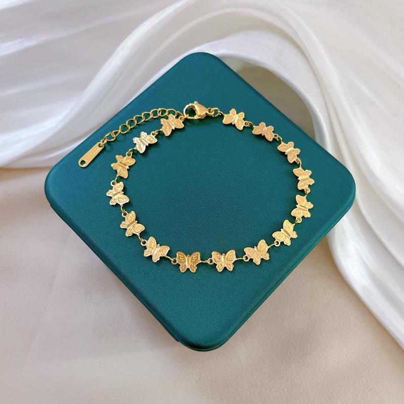 Butterfly Retro Dongdaemun Personalized Minimalist Wind Stove Gold Bracelet Female Retro Girlfriend