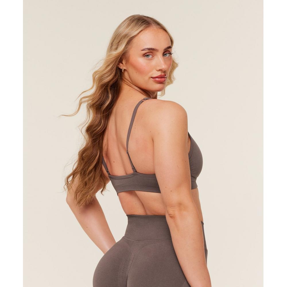 Gymshark Lift Seamless Sports Bra Cool Brown B5c9a Nbzg