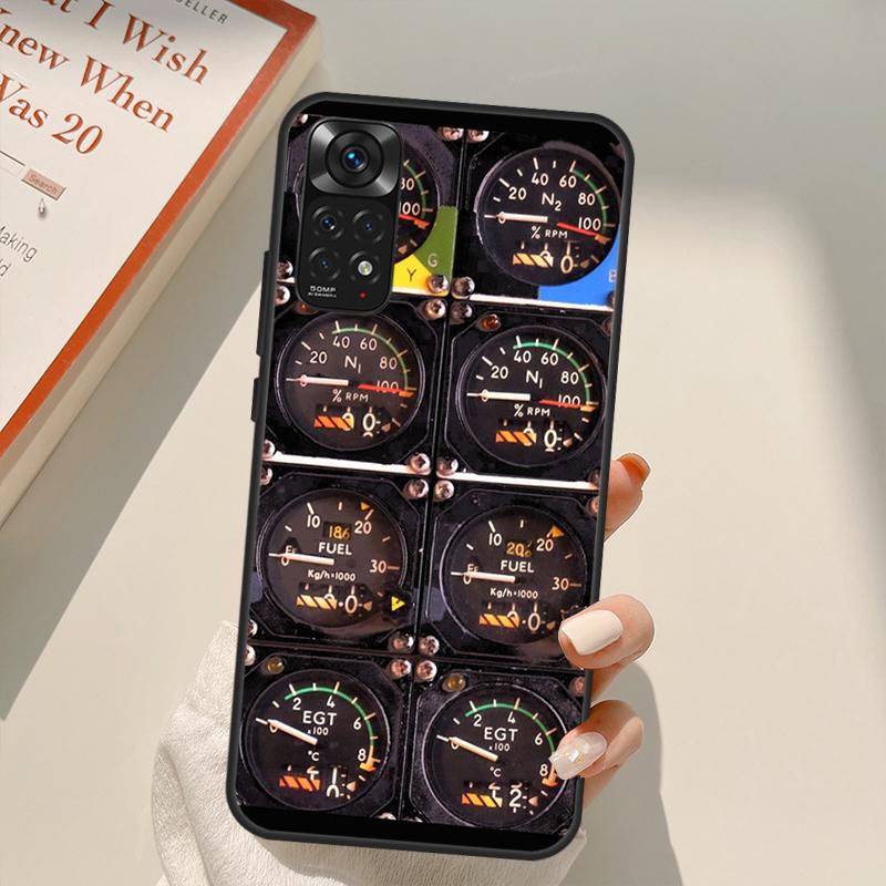 Aviation Aeroplane Pilot Cockpit Case For Xiaomi Redmi Note 11 10 Pro 8 9 9S 10S 11S 9A 9C 10A 10C K40 K50 Gaming Cover