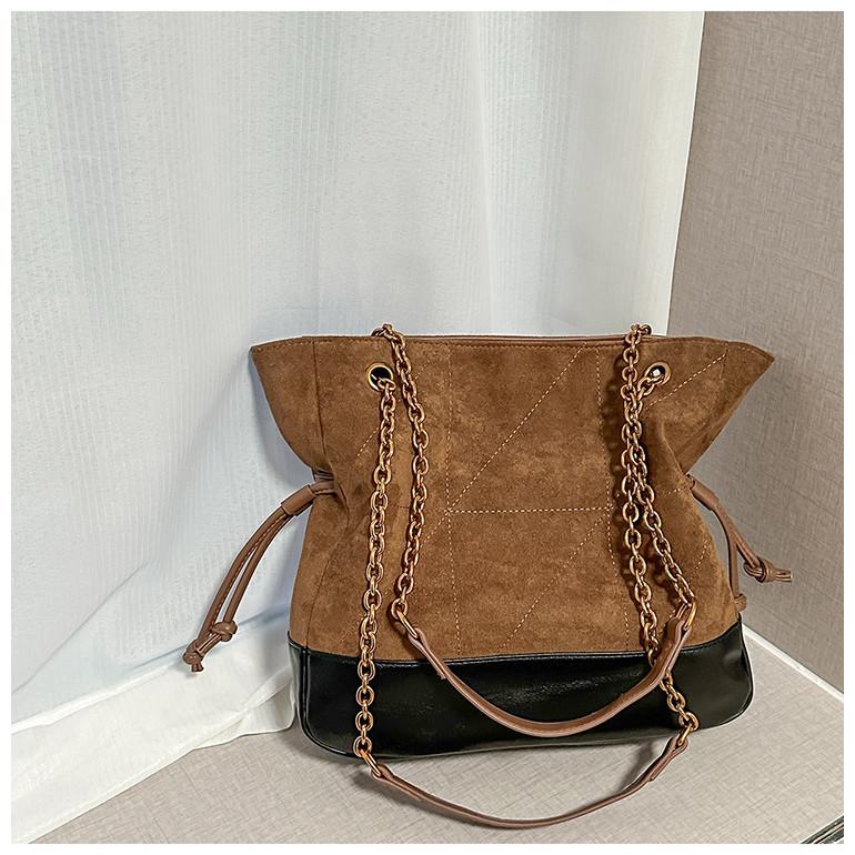 IELGY Ladies Tote Bag Diamond Chain Large Capacity Fashionable All-Match One-Shoulder Cross-Body Commu