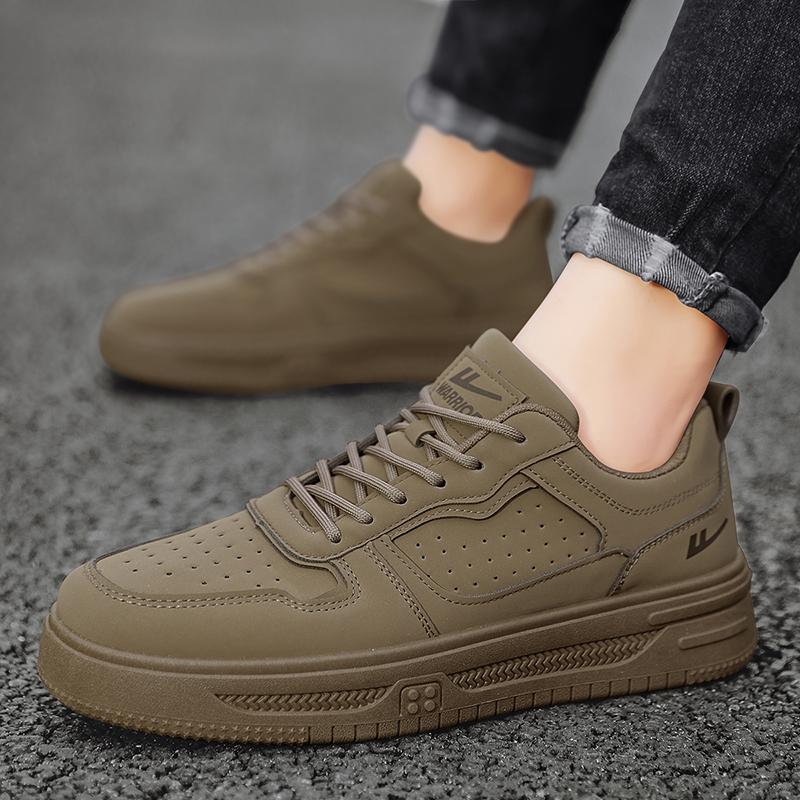 Warrior Fashion Trend Comfortable Non-Slip Wear-Resistant Breathable Low-Top Skate Shoes Men Sneaker Dark-Brown WXP(WZ)-122503