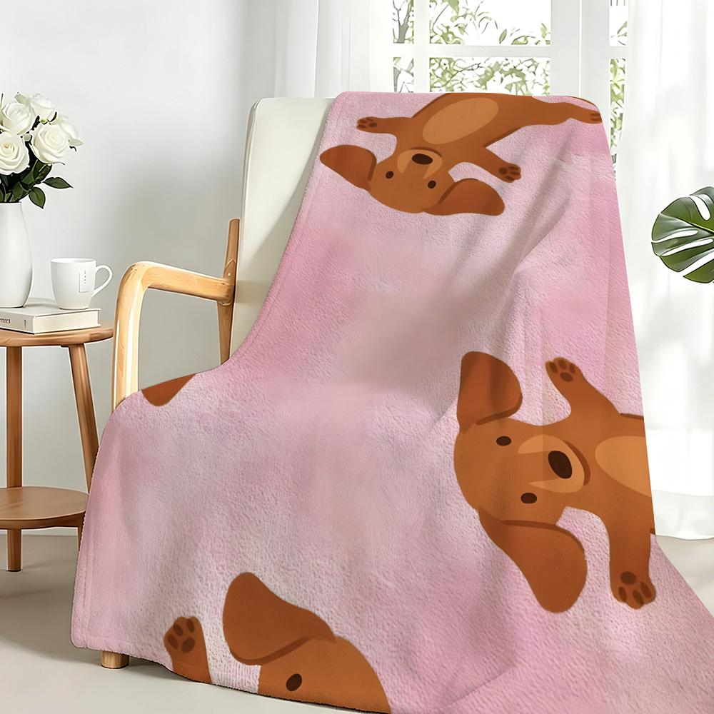 Animal D-Dachshunds Throw Flannel Blanket Perfect for Sofa Office Bed Travel Sleep Read Relax Camping four season use