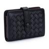 Leather Small Card Cover Women's Short Organ Bag Large Capacity Multi-card Sheepskin Woven ID