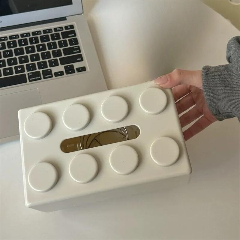 Building Block Tissue Box High Appearance Level Multi-functional Home Napkin Storage Box Living Room Coffee Table Storage Box