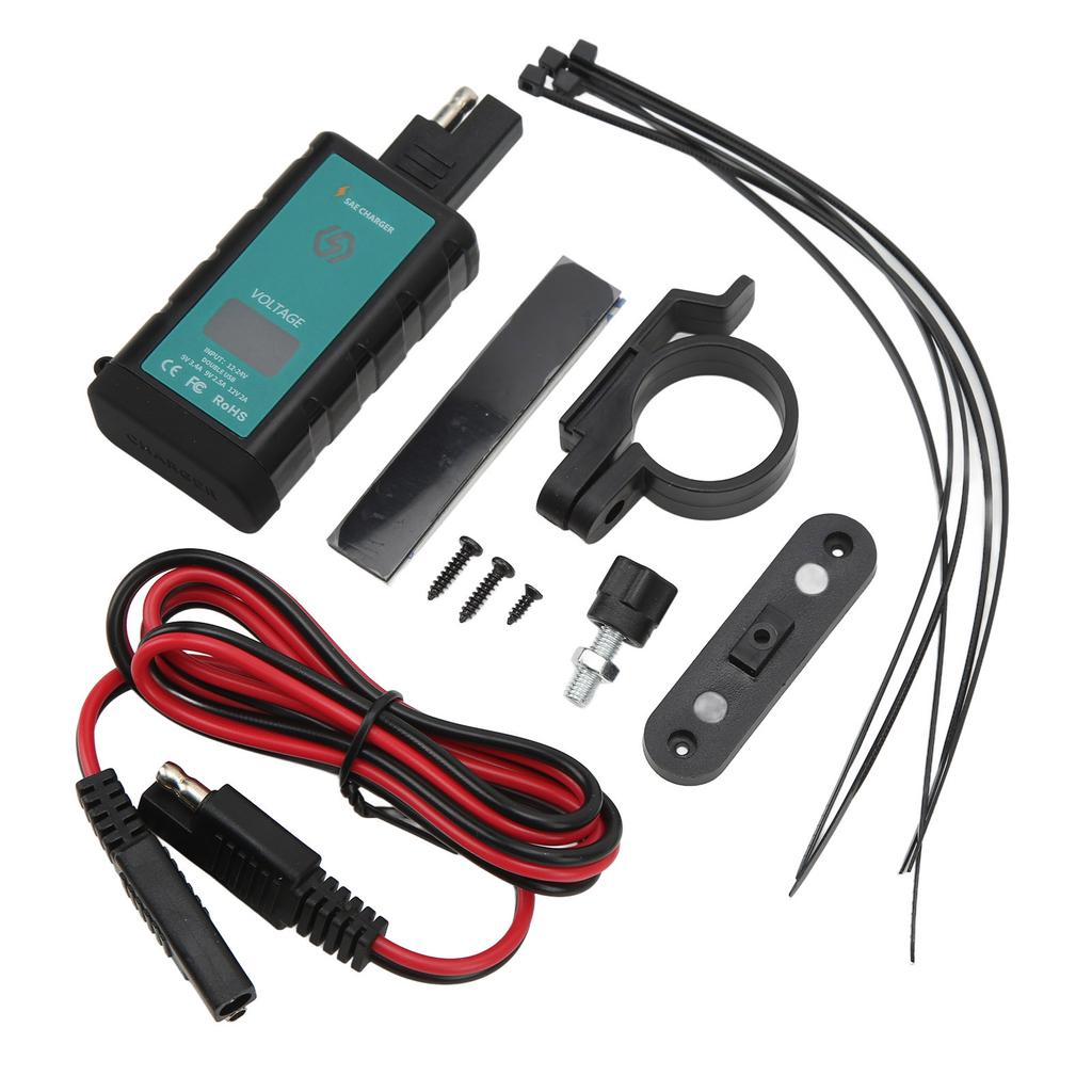 Motorcycle Fast Charger 1224V IP66 Waterproof with 1m Cable SAE To USB TypeC Adapter for Phone Tablet