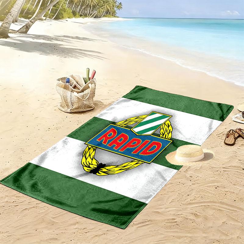 Toalla de Playa con Estampado del Logo del Rapid Viena, Toalla Grande Suave de Secado Rápido para Playa, Camping, Natación