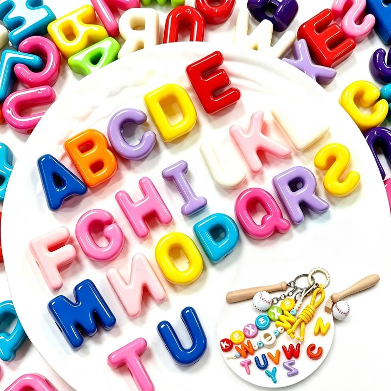 250 Grams 6Mm Hole Letter Beads Mix A To Z For Diy Jewelry Making Kit Bracelet Key Chain And Educators To Learn Letters