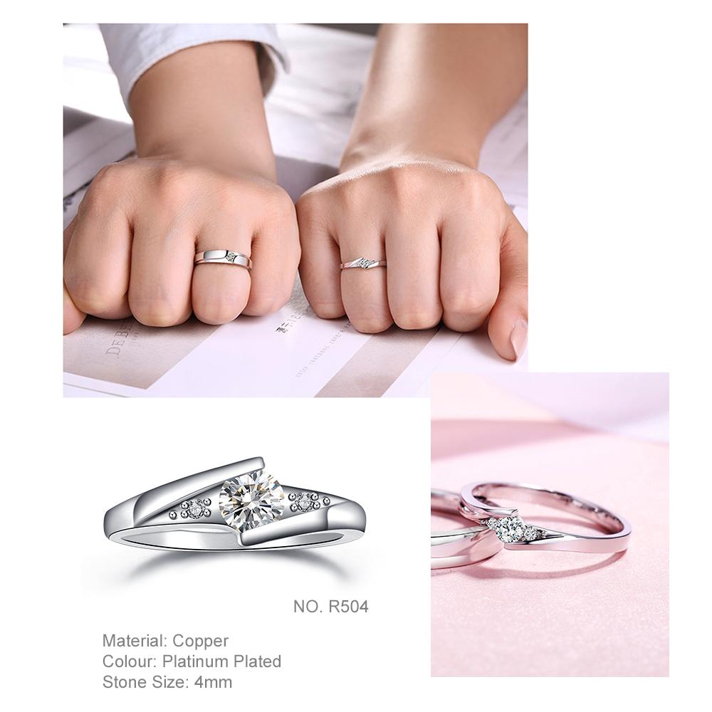 Rings Stylish Jewelry For Women Sleek Minimalist Style Cubic Zirconia Nuptial Bridal Finger Ring Light Gold Color Color Modish Kbr103Simple Rings
