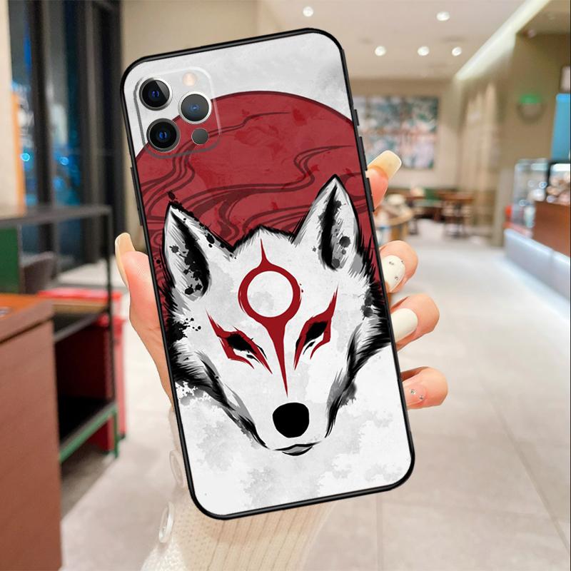 Okami Wolf Phone Case For iPhone 16 15 14 11 12 13 17 Pro Max mini 15 Plus 16e 17 Air Protective Cover