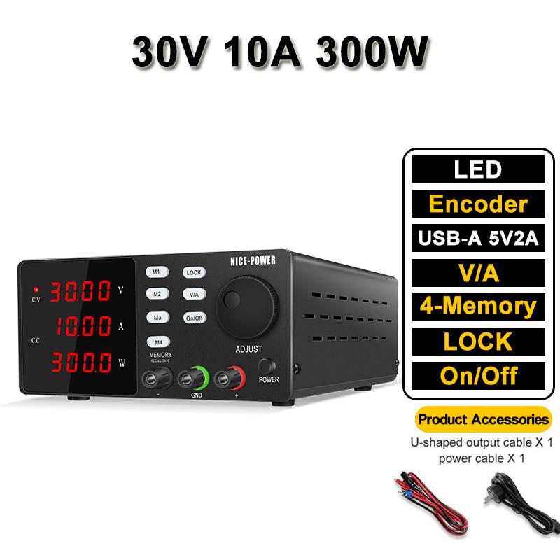OCP OVP Bench DC Power Supply 30V 10A 160V Adjustable Power Source USB 5V 2A OUTPUT Programmable Voltage Stabilizer Buzzer Alarm