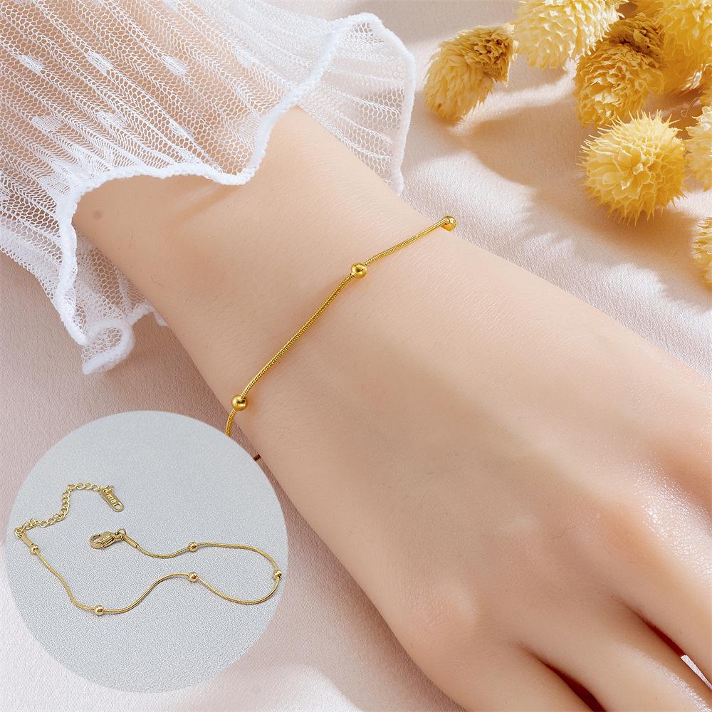 Meichen 18k Gold Non-Fading Titanium Steel Women's Fashion Bracelets - Simple, Versatile, Trendy European and American Style.