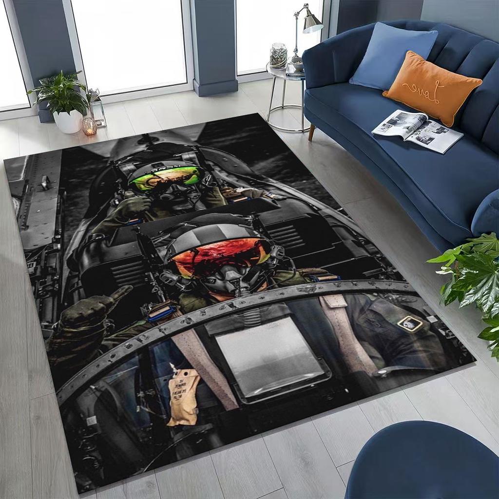 2026 Top Gun Tom Cruise Fighter Sign Art Carpet Rug for Bedroom Living Room Sofa Home Doormat Decor,Large Kid Non-slip Floor Mat