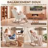 Rocking Chair, Padded Seat, Side Pockets, Cream